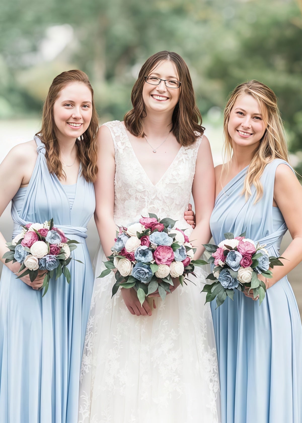 Doreen | Romance Dreamer Convertibl Dusty Blue Chiffon Maxi Bridesmaid Dress with Multiway Infinity - Dusty Blue - PROMDRESS Club