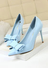 Elevate Your Style with Pointy Toe Light Blue and Pink High Heels with Bow – Chic Pump Heels for Every Occasion Color Light Blue