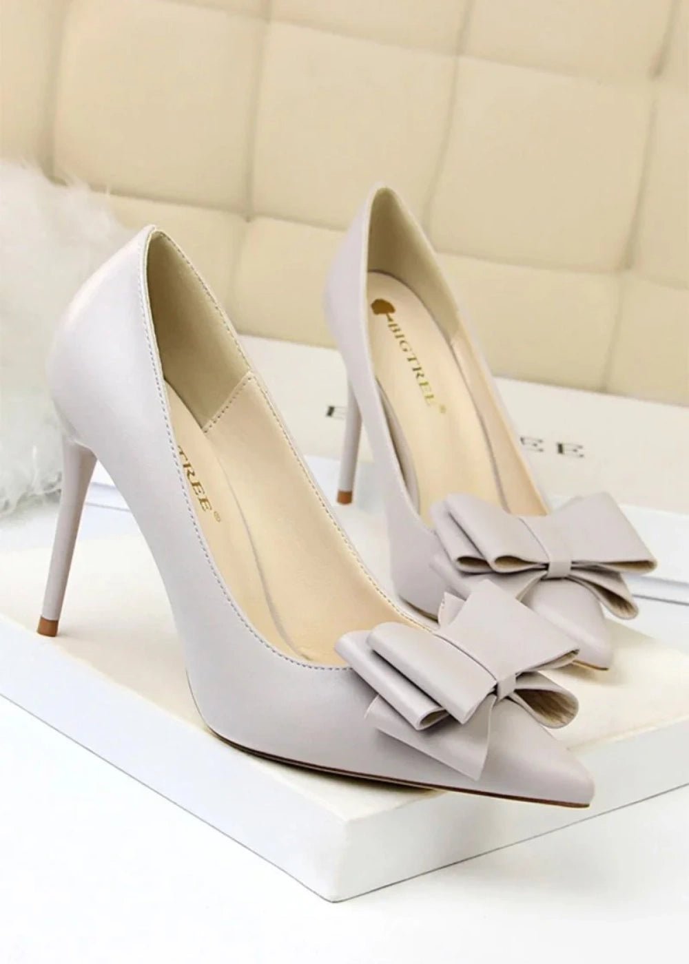 Elevate Your Style with Pointy Toe Light Blue and Pink High Heels with Bow – Chic Pump Heels for Every Occasion - Silver - PromDressClub