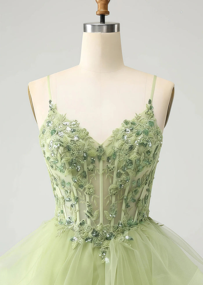 Eosphoros | Shine on Homecoming Night in a Stunning Light Green Dress - Light Green - PromDressClub