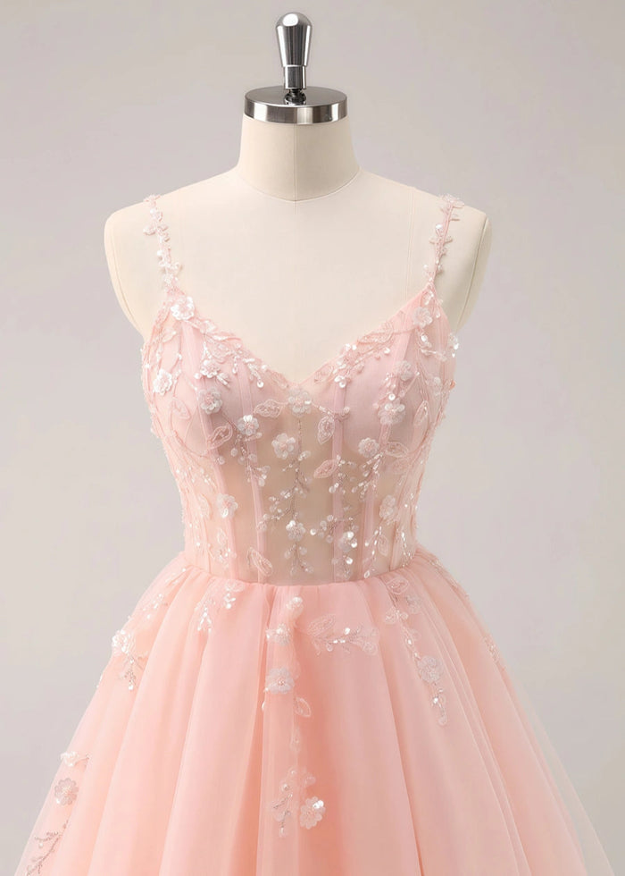 Etheldreda | Royal Blue Homecoming Dress: Unforgettable Elegance for Your Special Night - Light Pink - PromDressClub