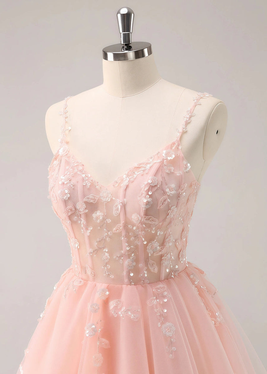 Etheldreda | Royal Blue Homecoming Dress: Unforgettable Elegance for Your Special Night - Light Pink - PromDressClub