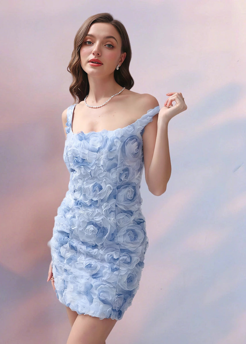 Eulampia | Stunning Blue Homecoming Dress for Transform Your Homecoming Look - Light Blue Floral - PromDressClub