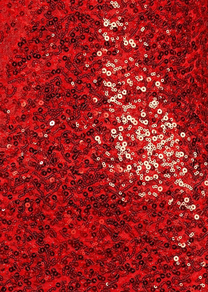 Fia Red Glitter Prom Dress | Column Spaghetti Strap Sweetheart Neckline Cocktail Dress with Slit - Red - PromDressClub