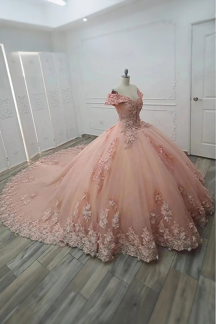 Fiona | Stunning Pink Flower Quinceanera Dresses: 15 Sweet Dresses for Memorable Events - Pink - PromDressClub