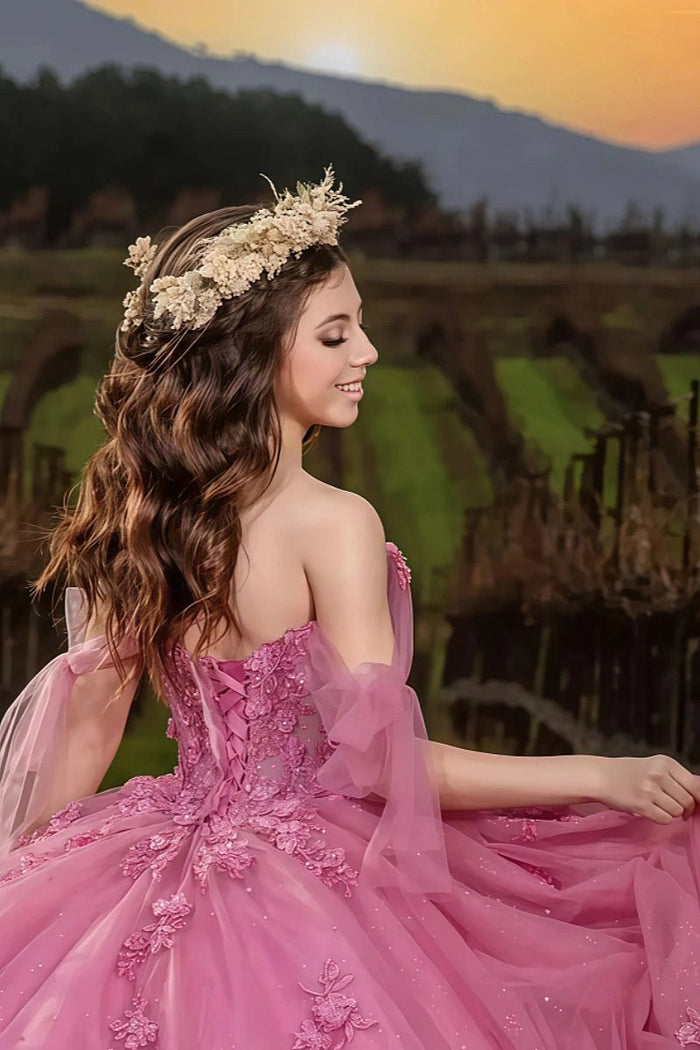 Gabrielle | Stunning Hot Pink Corset Quinceanera Dresses for Sweet 16 Party - Hot Pink - PromDressClub