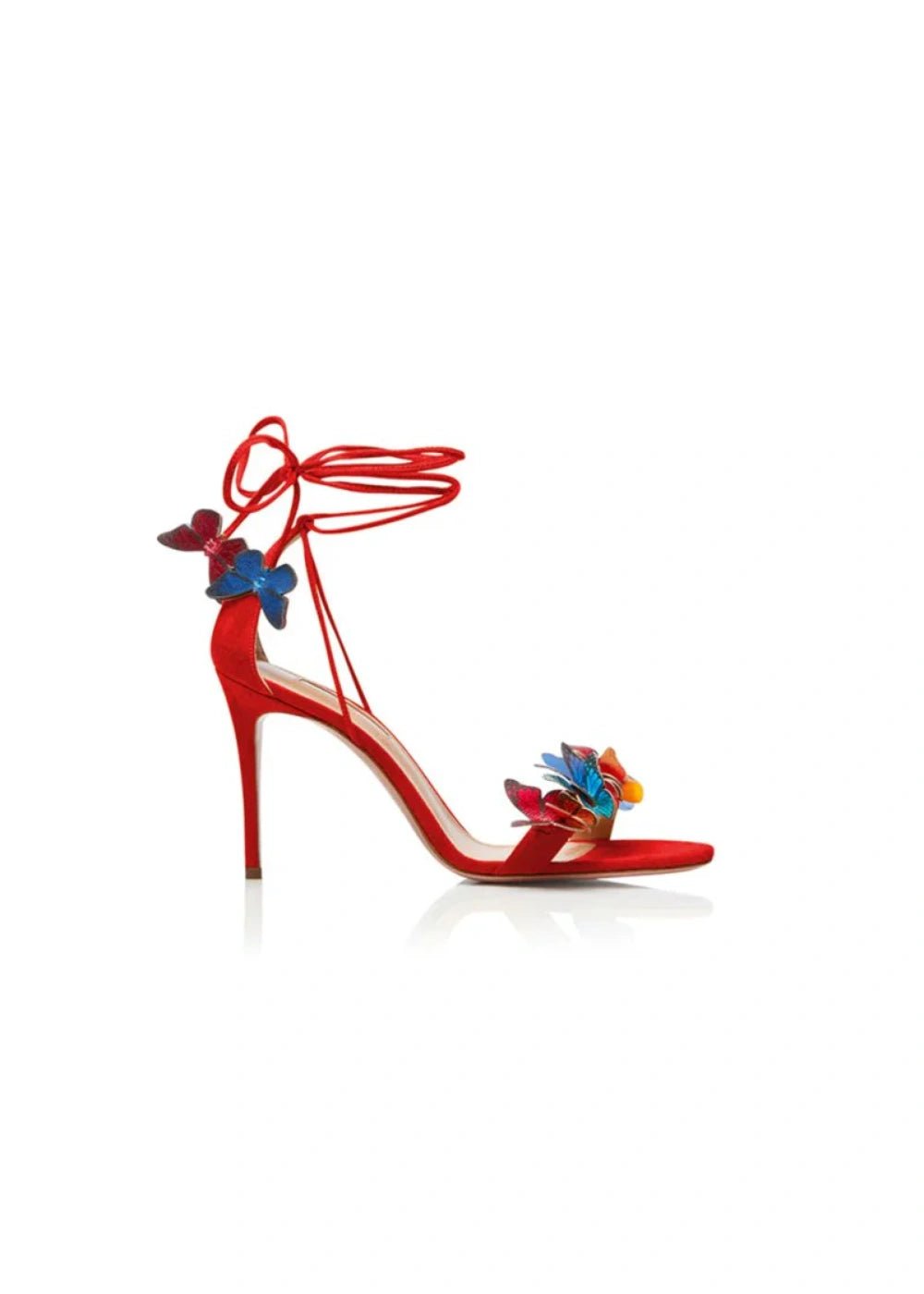 Glamorous Black and Gold Lace Up Block High Heels Sandals Shoes - Elevate Your Style for Every Occasion - Red - PromDressClub