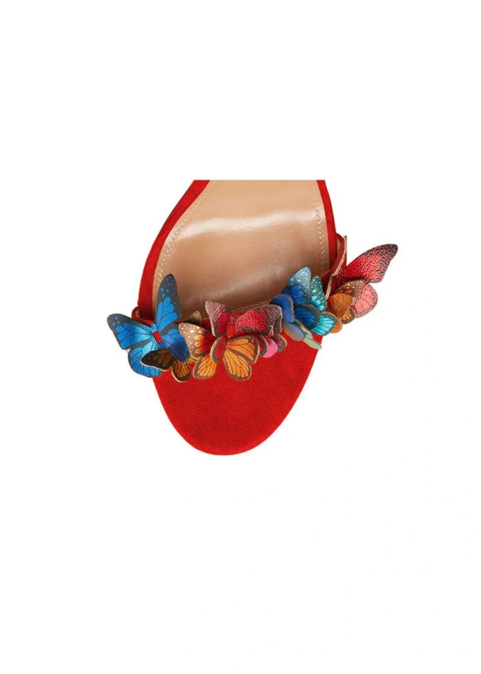 Glamorous Black and Gold Lace Up Block High Heels Sandals Shoes - Elevate Your Style for Every Occasion - Red - PromDressClub