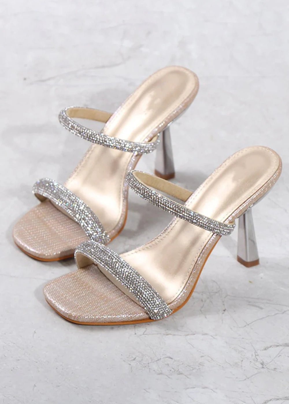 Glamorous Gold Block Heels High Sandals – Stylish Square Toes Heel for Every Festive Moment - Gold - PromDressClub