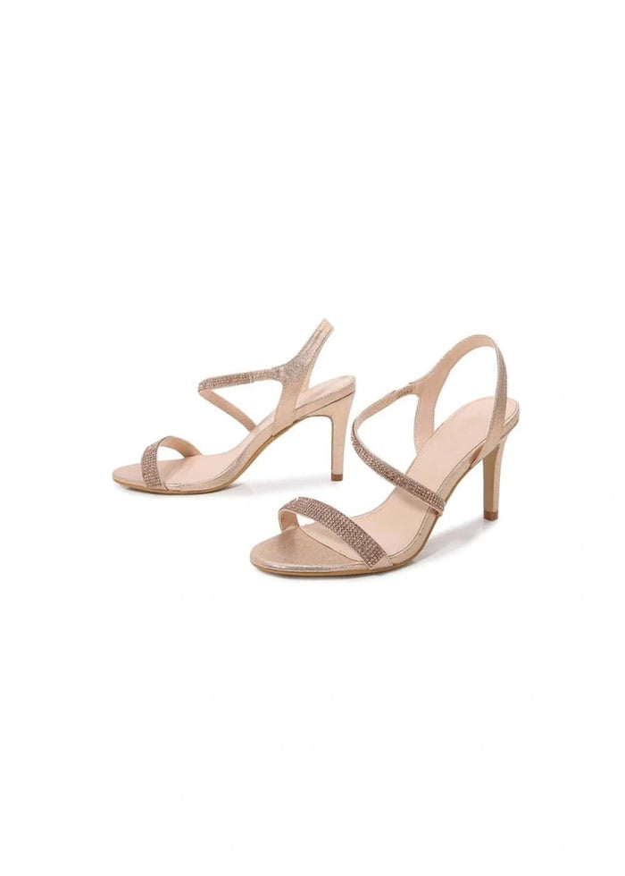 Glamorous Gold Stiletto Leather Kitten Heels - Stylish Peep Toe High Heels for Every Event - Gold - PromDressClub