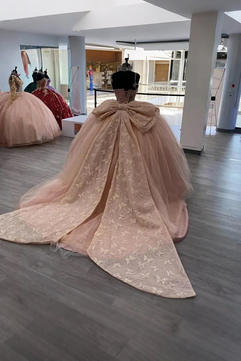 Guinevere | Charming Pink Quinceanera Dresses with Big Bows for Sweet 16 Fun - Pink - PromDressClub