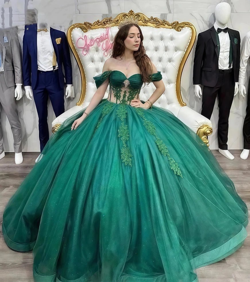Hannah | Beautiful Emerald Green Quinceanera Dresses for Unforgettable Celebrations - Emerald Green - PromDressClub
