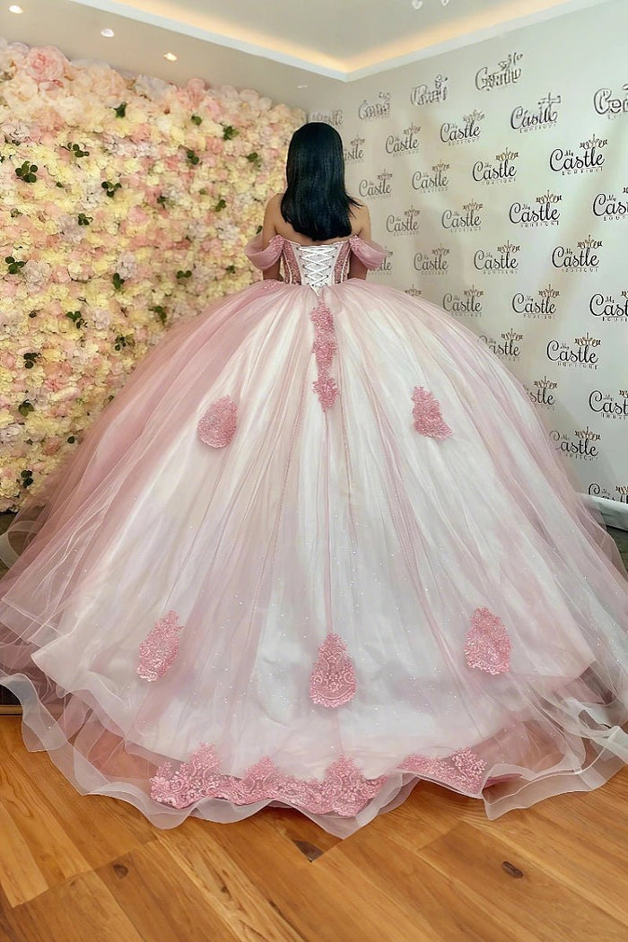 Helena | Stunning Blush Pink Quinceanera Dresses and Trendy Pink Sweet 16 Dresses for Your Special Night - Light Pink - PromDressClub