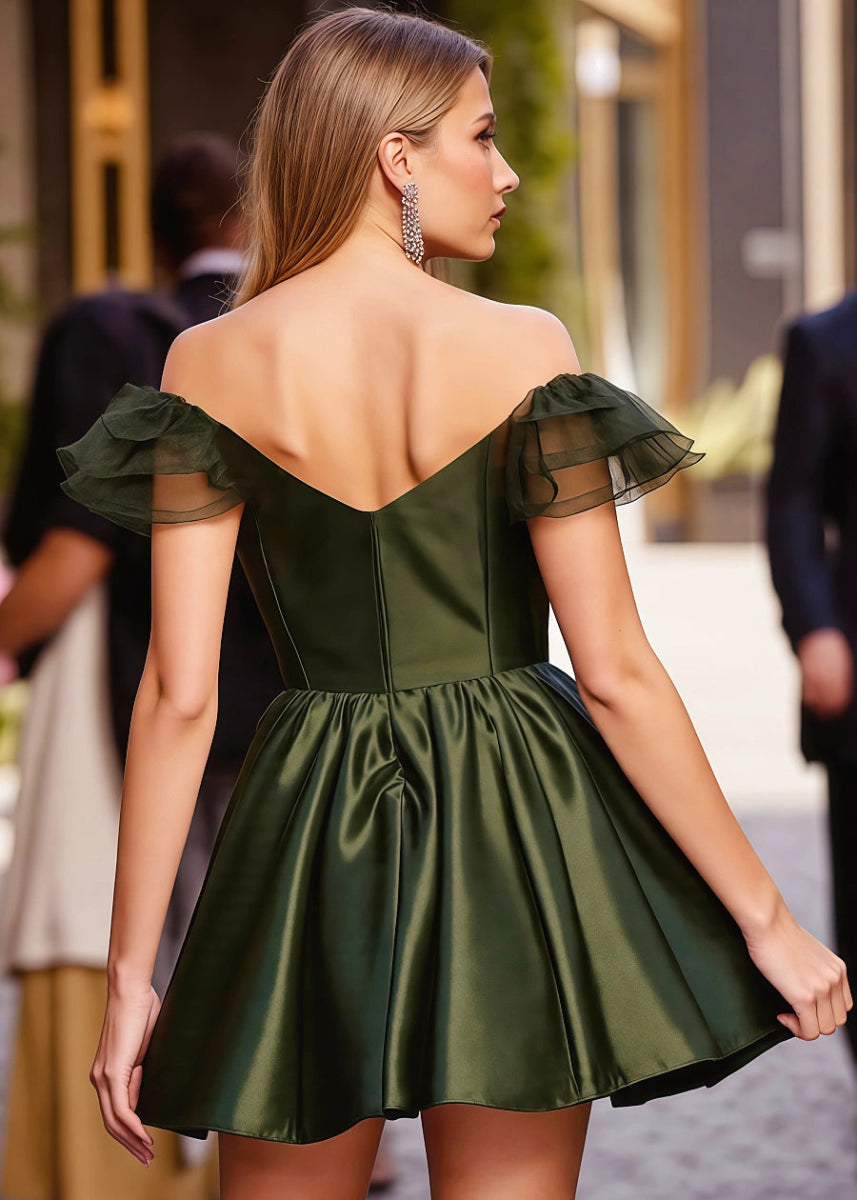 Herminie | Discover Your Dream Green Homecoming Dress: Effortless Elegance & Unmatched Style - Dark Green - PromDressClub