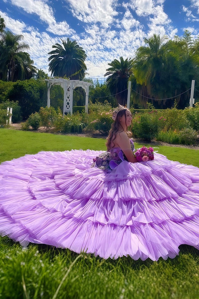Holly | Beautiful Light Purple Ruffled Quinceanera Dresses for Memorable Celebrations - Light Purple - PromDressClub