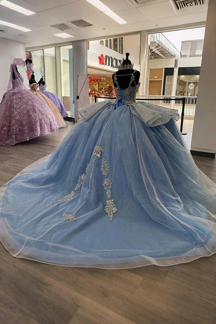 Irene | Stunning Sparkling Light Blue Quince Dresses for Unforgettable Celebrations - Light Blue - PromDressClub