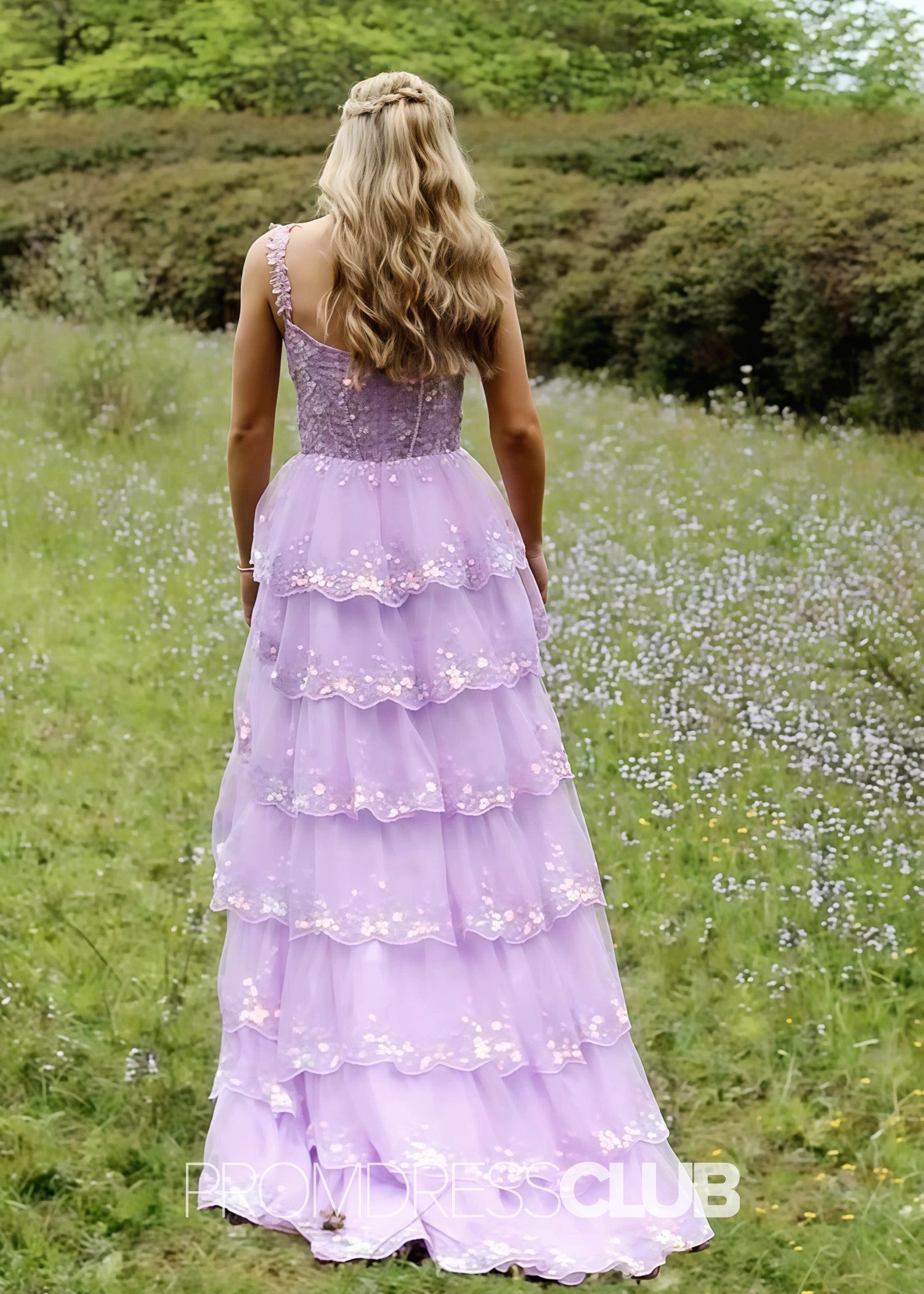 Irma |Lilac Long Prom Dresses Near Me With A Line Sweetheart Open Back High Low Layered - Lilac - US0 - PromDressClub