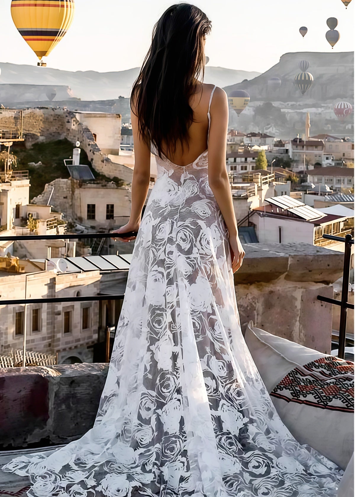 Isabel | Exquisite Mermaid Backless White Lace Wedding Dress with Sweep Train - White - PROMDRESS Club