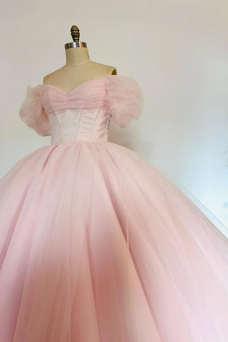 Jade | Enchanting Pink Quince Dresses with Sleeves for Timeless Elegance - Light Pink - PromDressClub