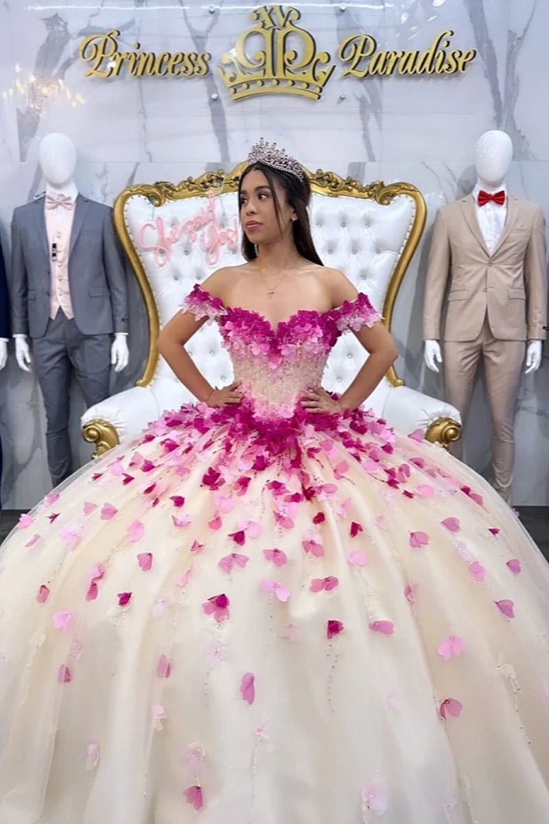 Janet | Stunning Pink and Champagne Quinceanera Dresses for Unforgettable Moments - Champagne - PromDressClub