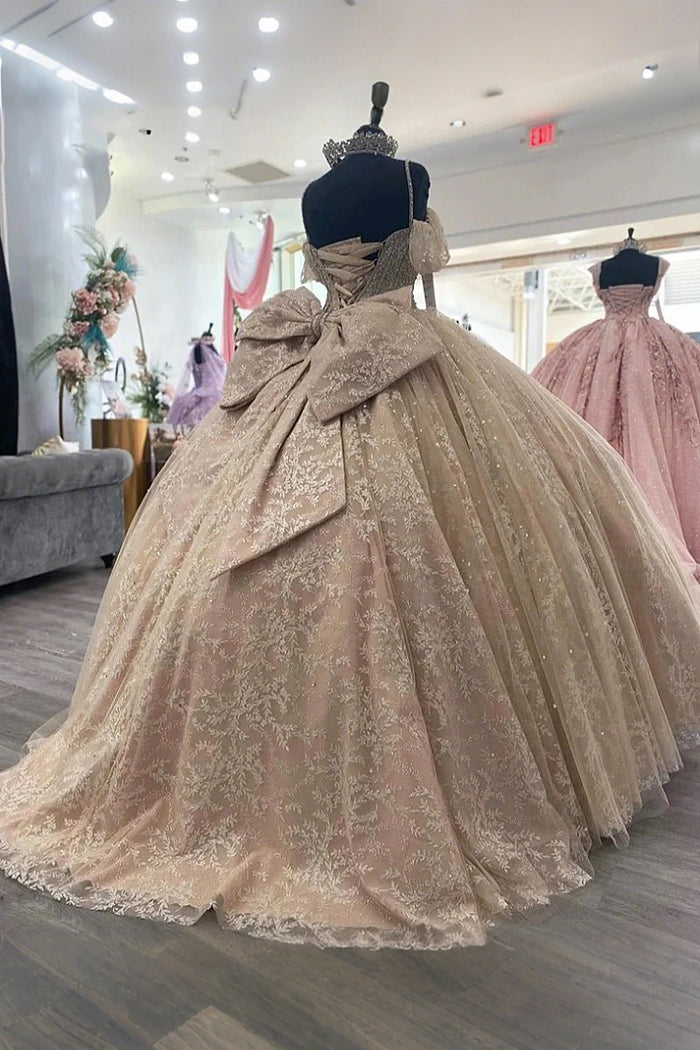 Julia | Discover Our Champagne Quince Dresses - Shine at Your Celebration - Champagne - PromDressClub