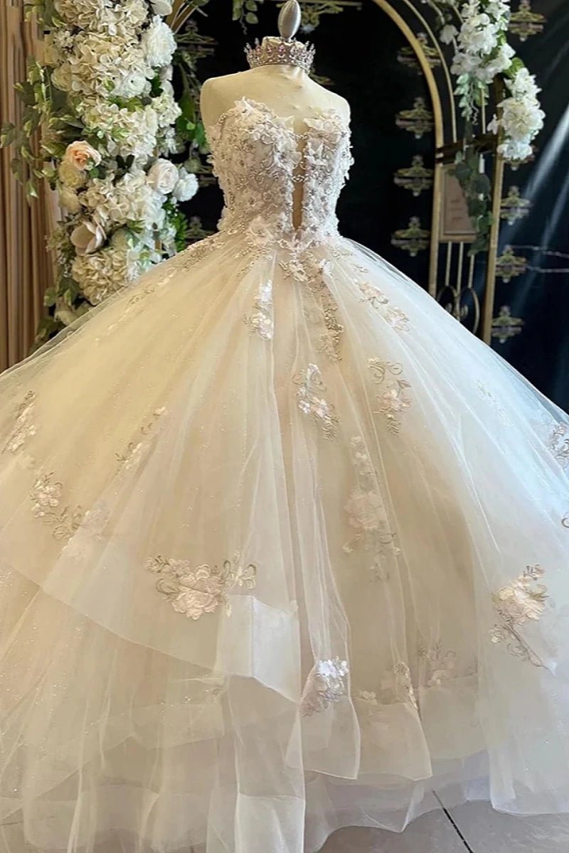 Kathleen | Discover Your Dream Champagne Quince Dress: Timeless Elegance Awaits - Champagne - PromDressClub