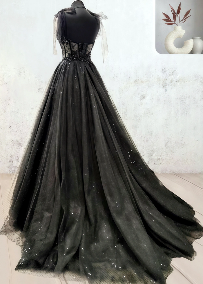 Lara | Elegant Black Tie Wedding Guest Dresses - Luxurious & Comfortable - Black - PromDressClub