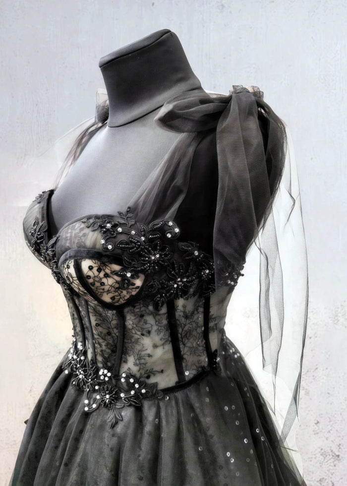 Lara | Elegant Black Tie Wedding Guest Dresses - Luxurious & Comfortable - Black - PromDressClub