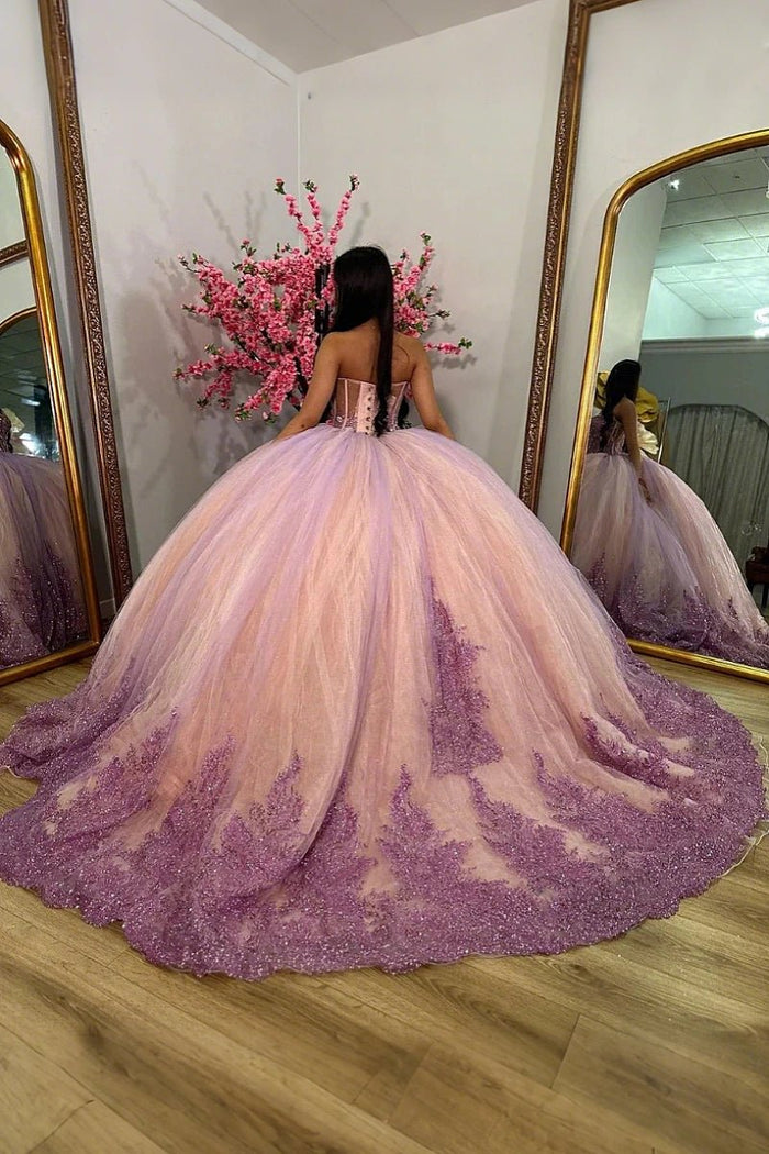 Lara | Own Your Spotlight in Stunning Purple Quince Dresses - Light Purple - PromDressClub