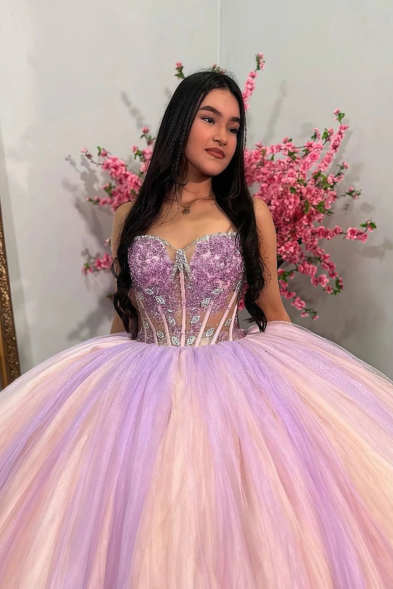 Lara | Own Your Spotlight in Stunning Purple Quince Dresses - Light Purple - PromDressClub