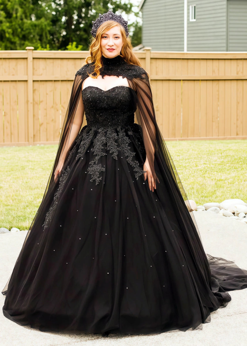 Leanne | Elegant Black Wedding Dresses for Bold Brides - Black - PromDressClub