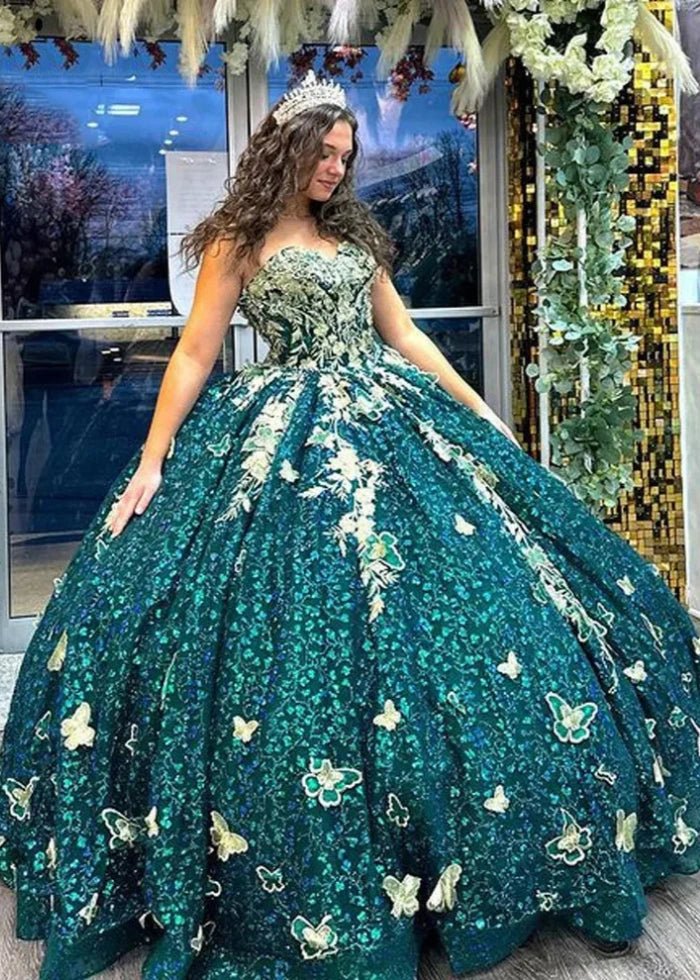 Leila | Discover the Perfect Emerald Green Quince Dress - Timeless Elegance for Your Big Day - Emerald Green - PromDressClub