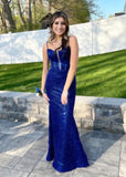 Lena | Mermaid Sparkly Royal Blue Sequin Maxi Long Prom Dress - Royal Blue - PROMDRESS Club