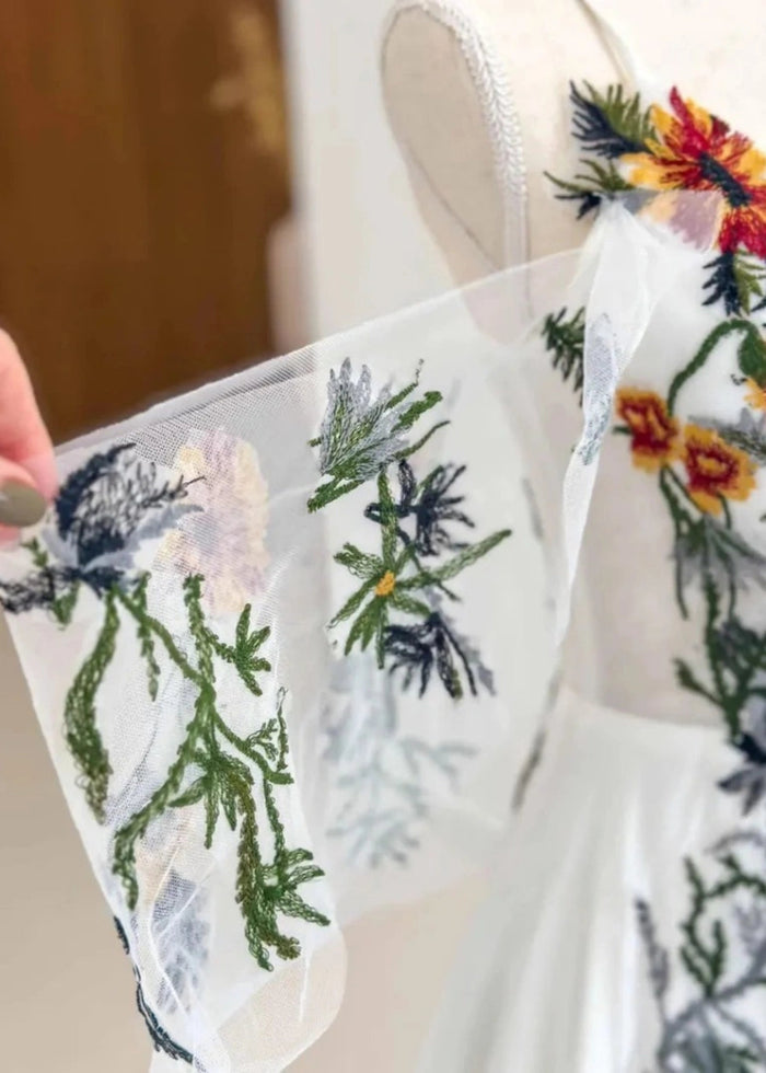 Liz | Discover the Dream Floral Wedding Dress for Your Big Day - Ivory Floral - PromDressClub