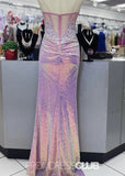 Liz | Mermaid Sparkly Light Purple Sequin Long Prom Dress - Light Purple - PROMDRESS Club