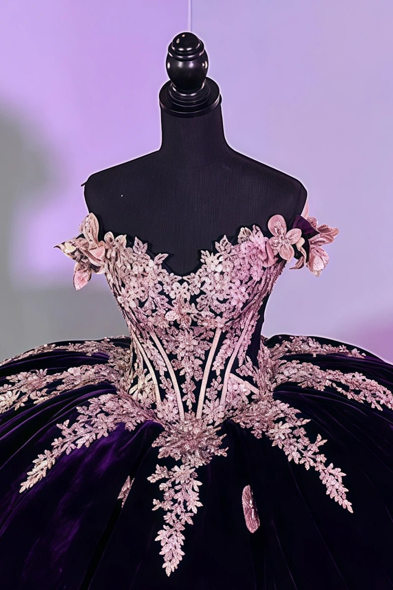 Lorraine | Discover Your Dream Purple Quince Dress - Sparkle on Your Special Day! - Dark Purple - PromDressClub