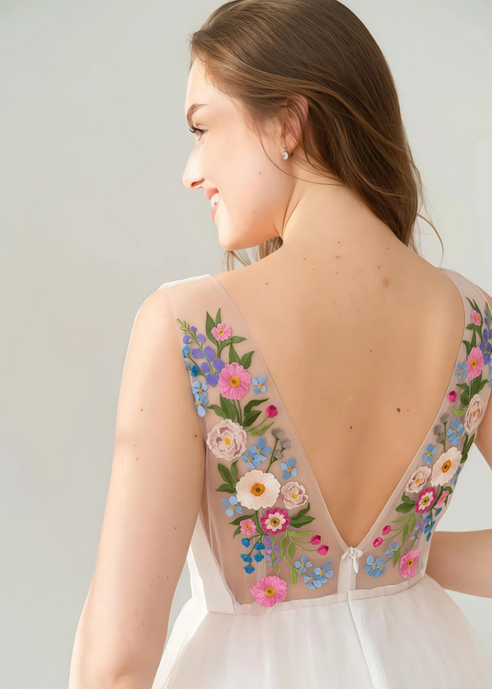 Luciana | Discover Your Dream Floral Wedding Dress: Timeless Elegance & Effortless Grace - White Floral - PromDressClub