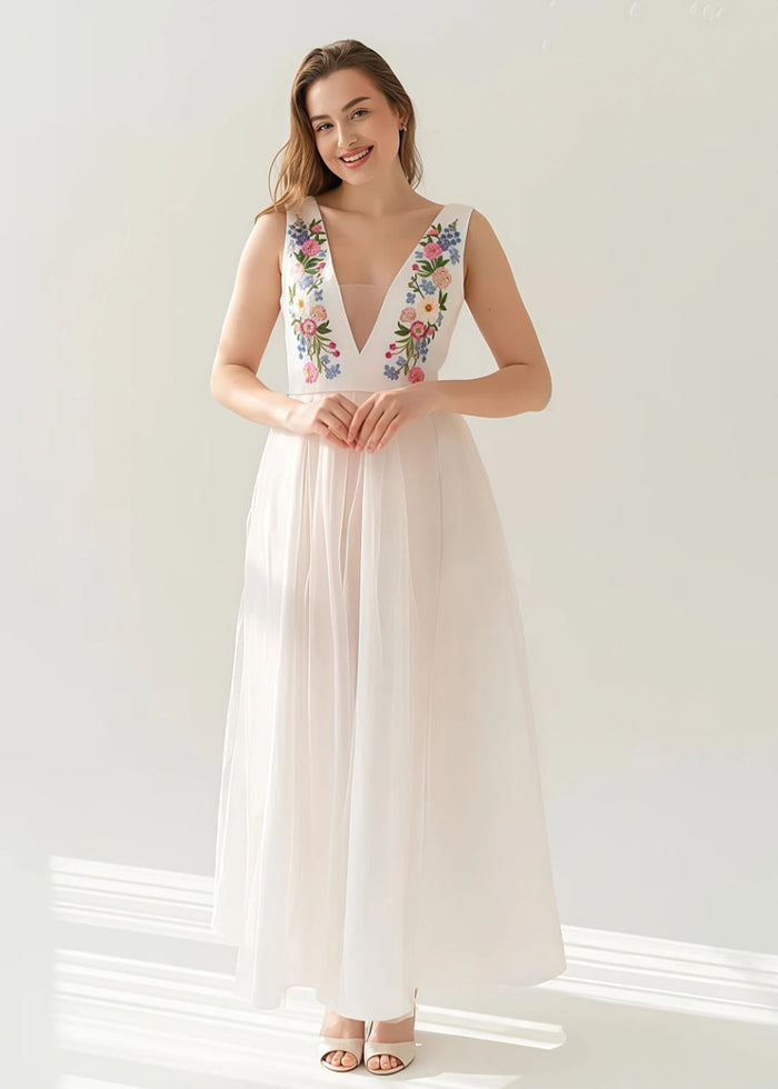 Luciana | Discover Your Dream Floral Wedding Dress: Timeless Elegance & Effortless Grace - White Floral - PromDressClub