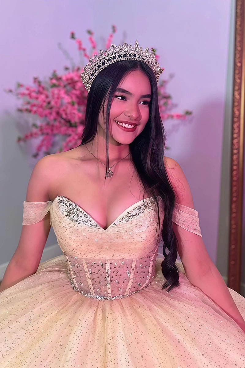 Luciana | Own Your Spotlight in Stunning Champagne Quince Dresses - Champagne - PromDressClub