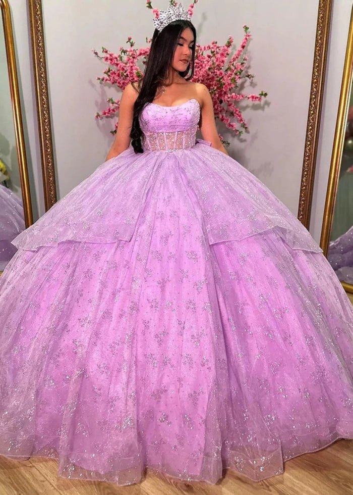 Lucille | Discover Your Dream Purple Quince Dresses – Timeless Elegance for Sweet 16 & Quinceañera - Light Purple - PromDressClub
