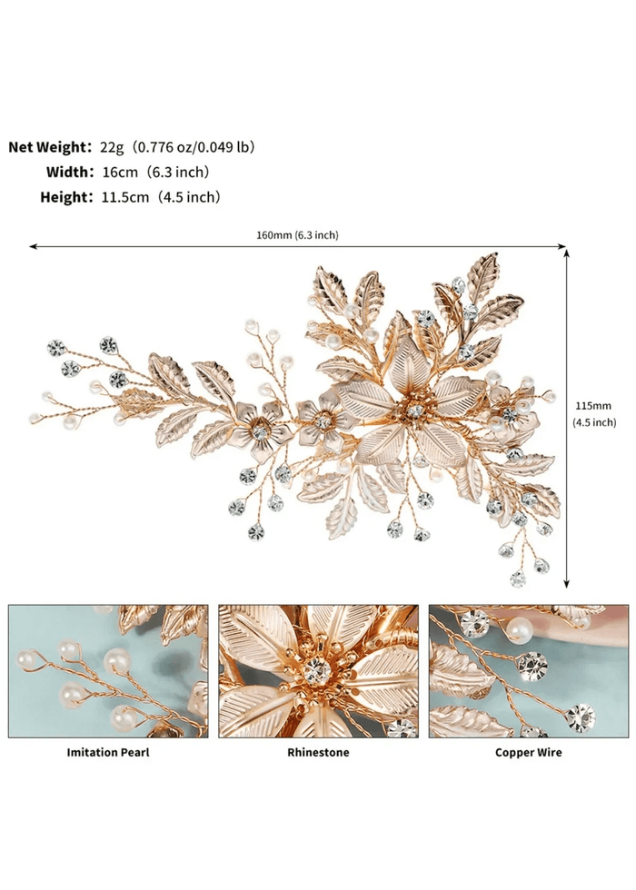 Luxury Accessories Gold Versatile Hairpin With Metal Flower - Price #price_variant_lowest# - Gold - PromDressClub