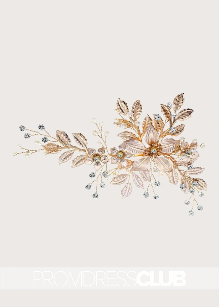 Luxury Accessories Gold Versatile Hairpin With Metal Flower - Price #price_variant_lowest# - Gold - PromDressClub
