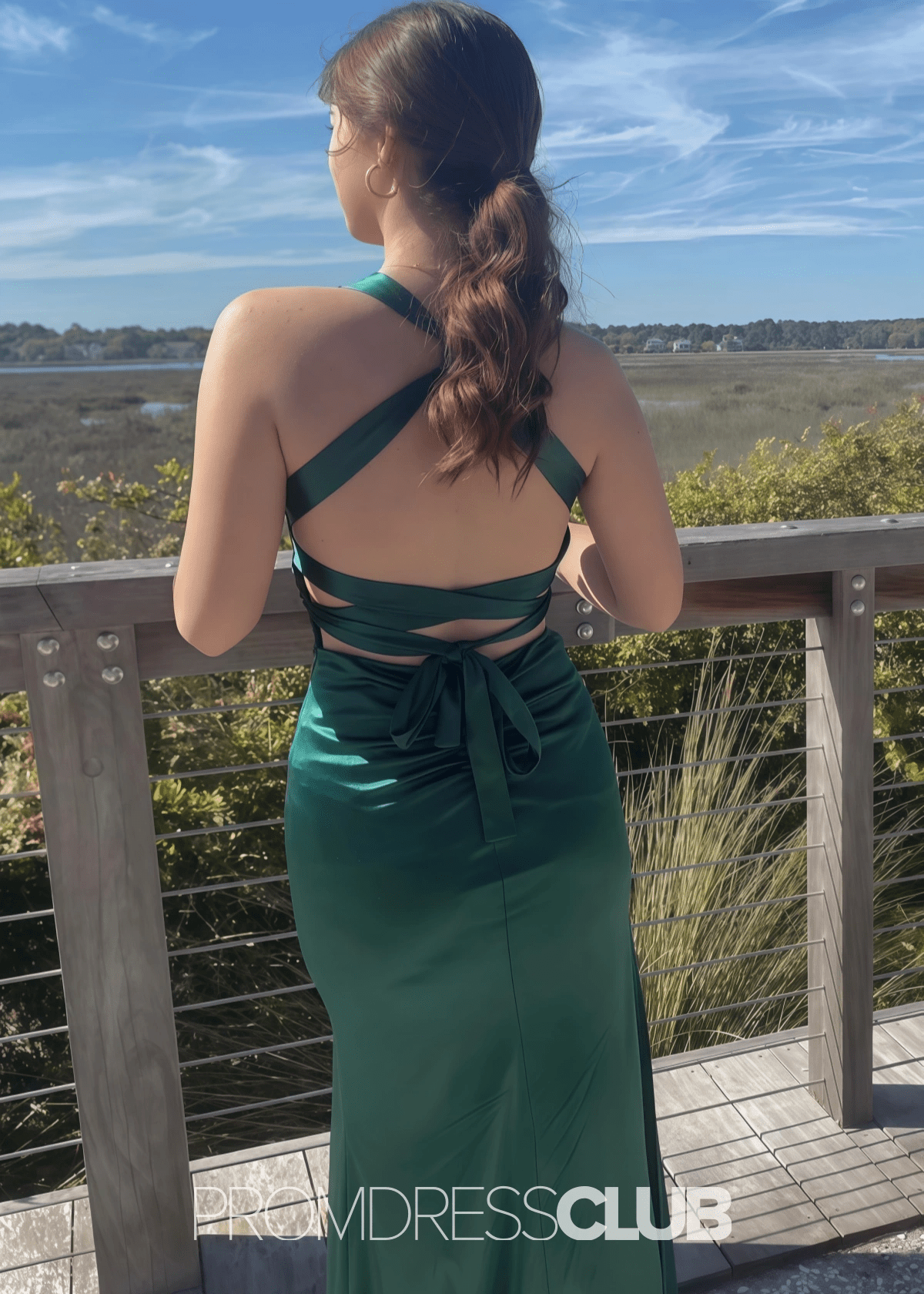 Mag | Mermaid Emerald Green Satin Long Formal Dress Near Me - Emerald Green - PROMDRESS Club