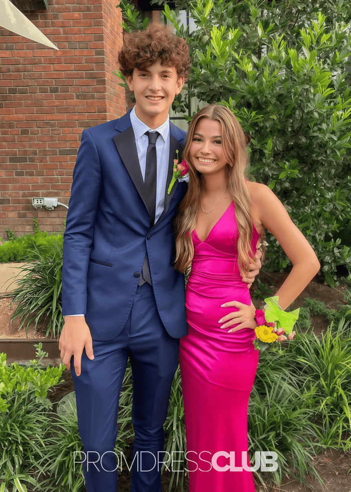 Mag | Mermaid Emerald Green Satin Long Formal Dress Near Me - Price #price_variant_lowest# - Hot Pink - PromDressClub