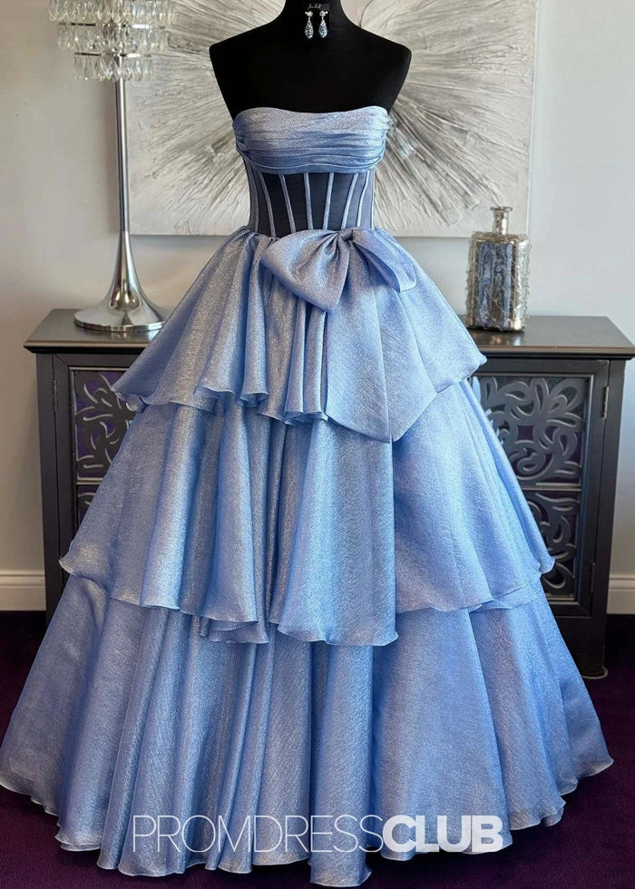 Maggie | A Line Strapless Black Long Prom Dress Near Me - Price #price_variant_lowest# - Navy Blue - PromDressClub