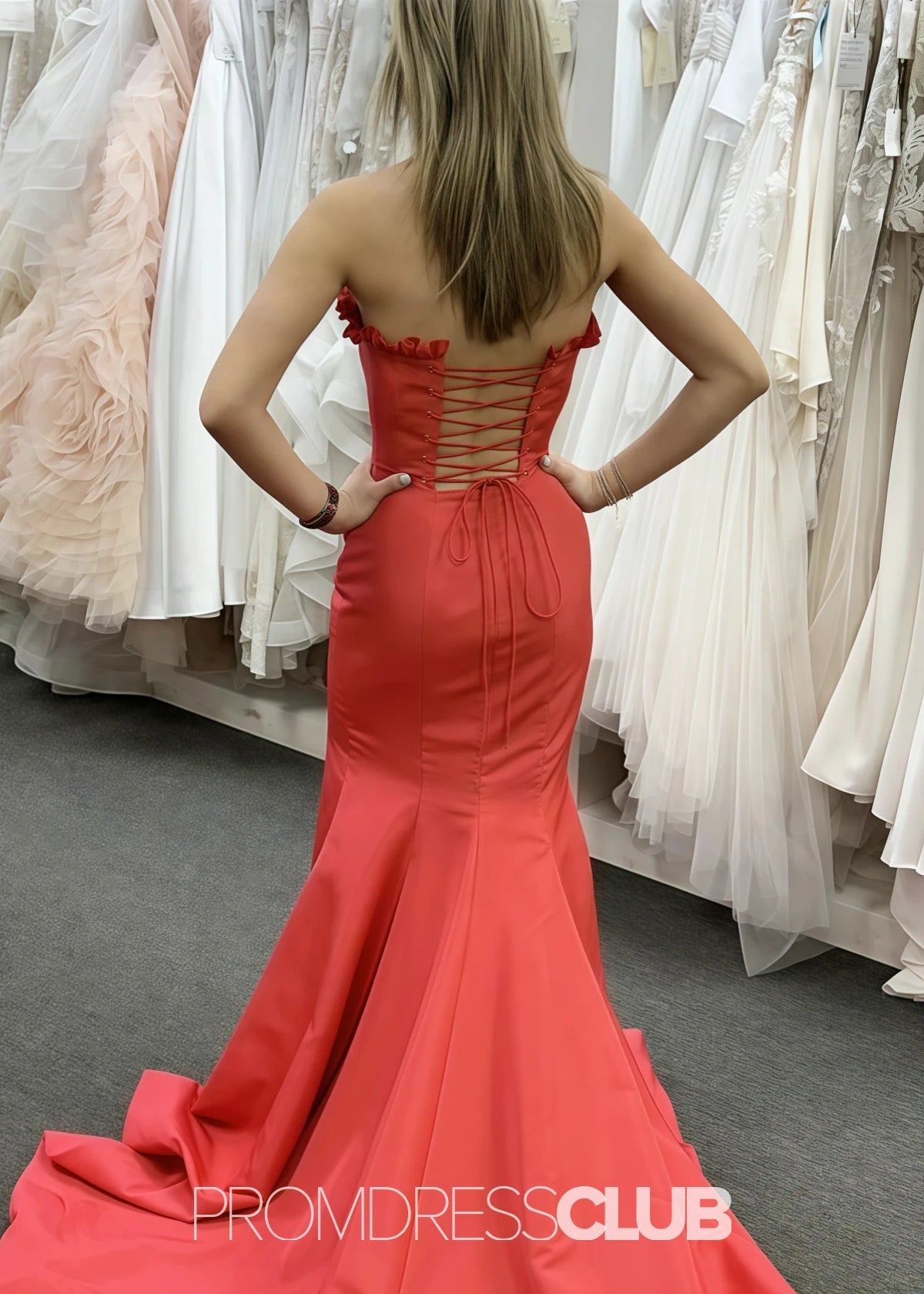 Mandy | Mermaid Red Maxi Prom Dress Near Me - Red - PROMDRESS Club