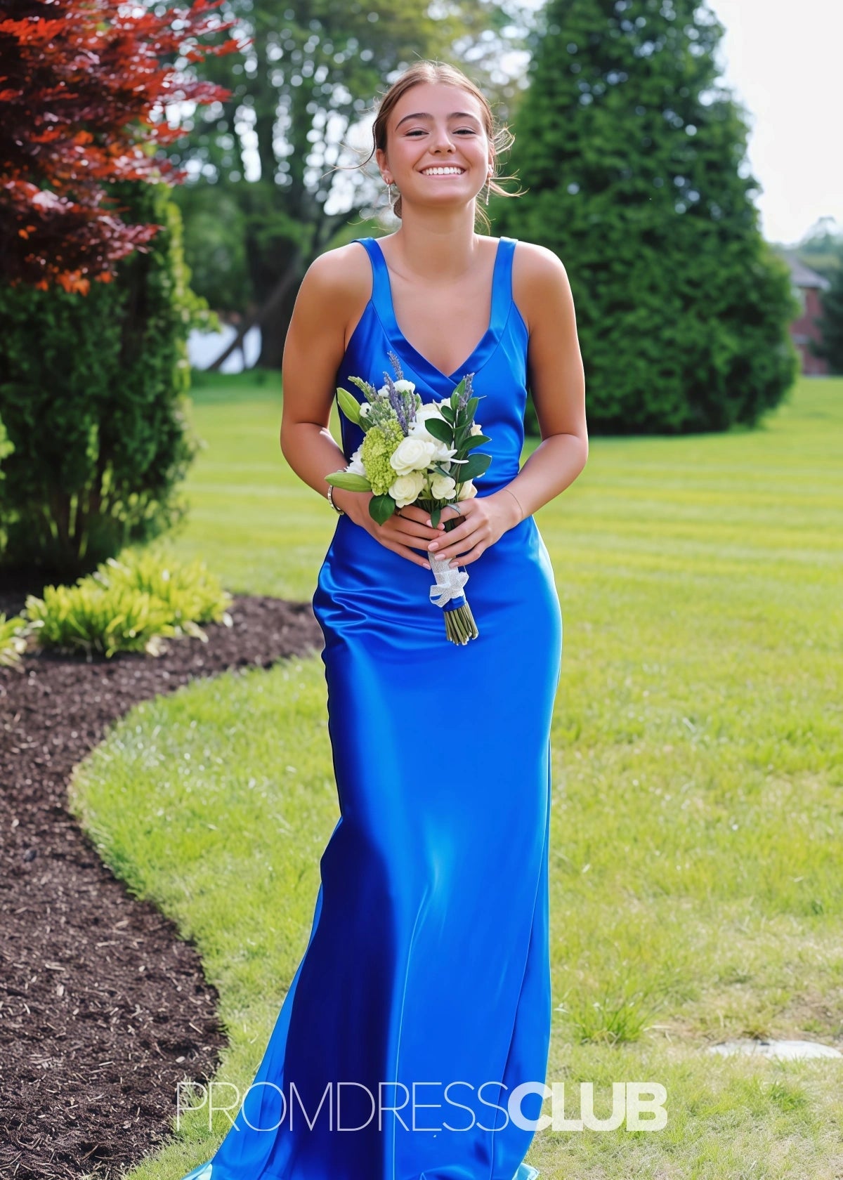 Maria | Mermaid Yellow Maxi Formal Dress Near Me - Royal Blue - PROMDRESS Club