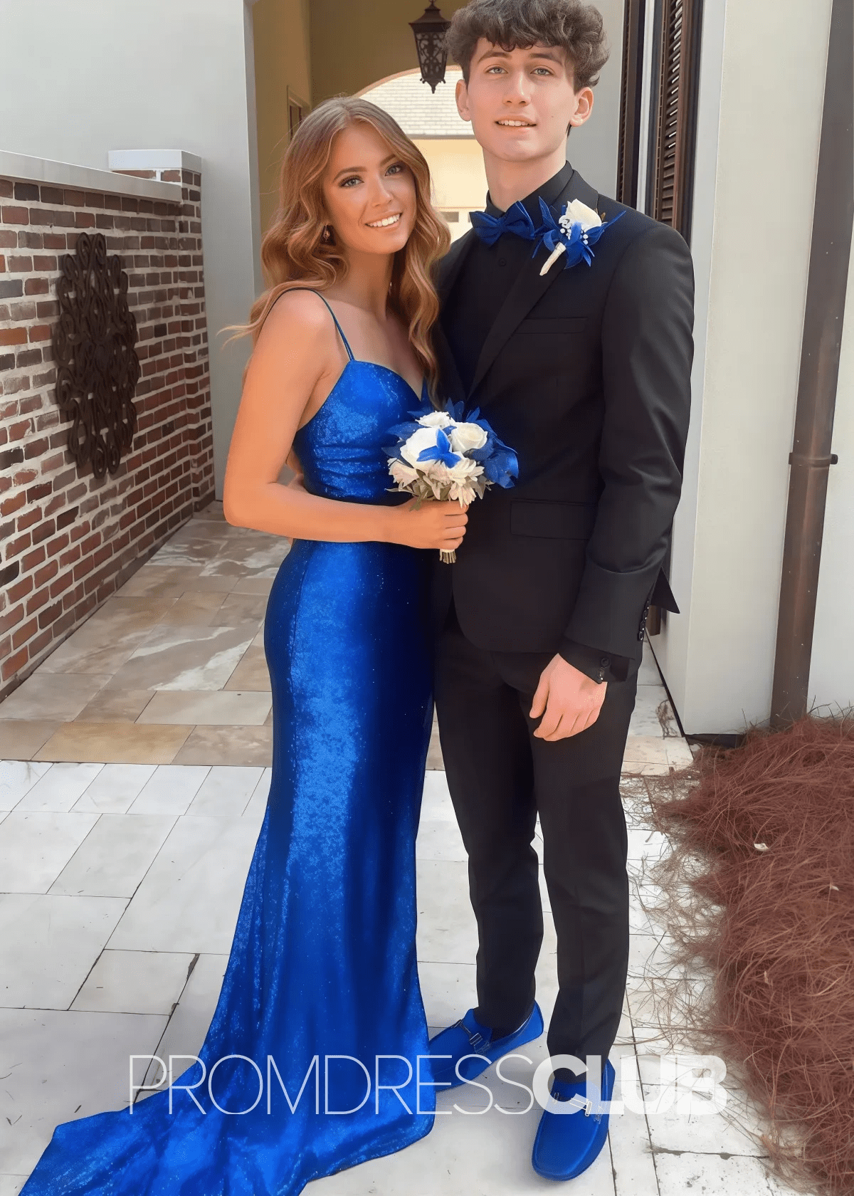 Martha |Black Long Prom Dresses Near Me With Sheath Spaghetti Strap Sequin Mermaid Slit - Price #price_variant_lowest# - Royal Blue - PromDressClub