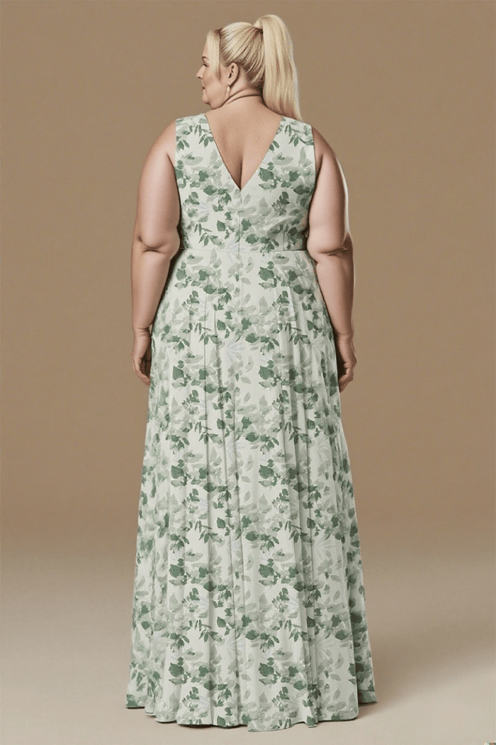 Mesmerizing Green Floral Dress Bridesmaid: Timeless Elegance for Weddings - Sage Floral - PromDressClub