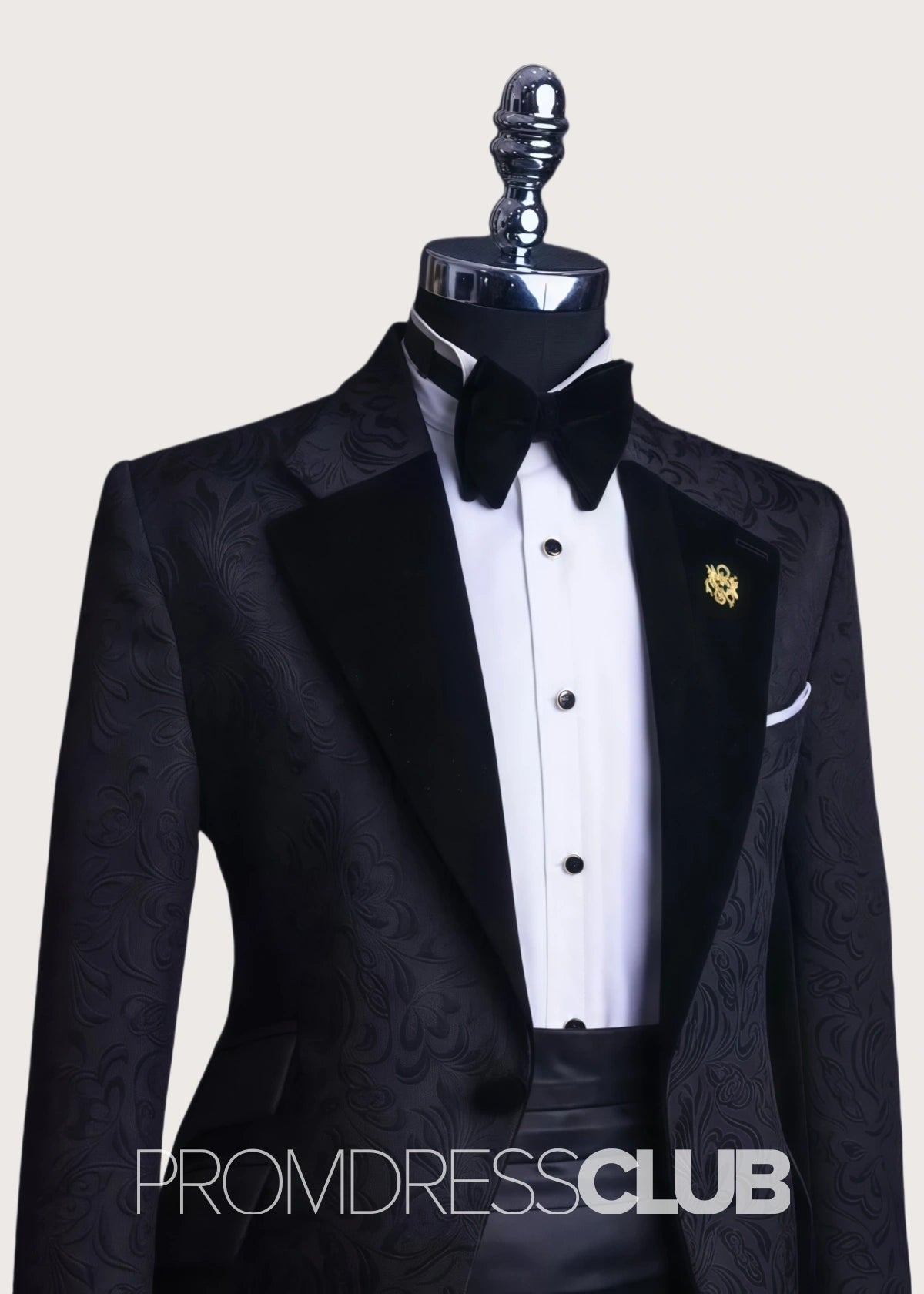 Michael |Fashion Black Prom Suits For Men With Ward Jacquard Notched Lapel | Two Pieces Bespoke Men Suits - 34 - PromDressClub